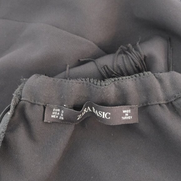 ✰ Black Fringed Zara Mini Dress - Off the Shoulder with Festival-Ready Style ✰ - Picture 14 of 15